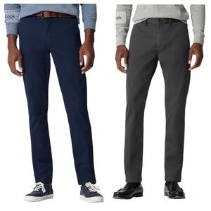 LOT Two Pair J.Crew Stretch Chinos Navy Blue Grey Pants 34x30